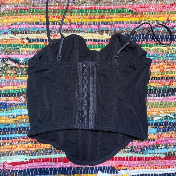 out from under black ruched bustier corset top size small - Picture 2 of 2